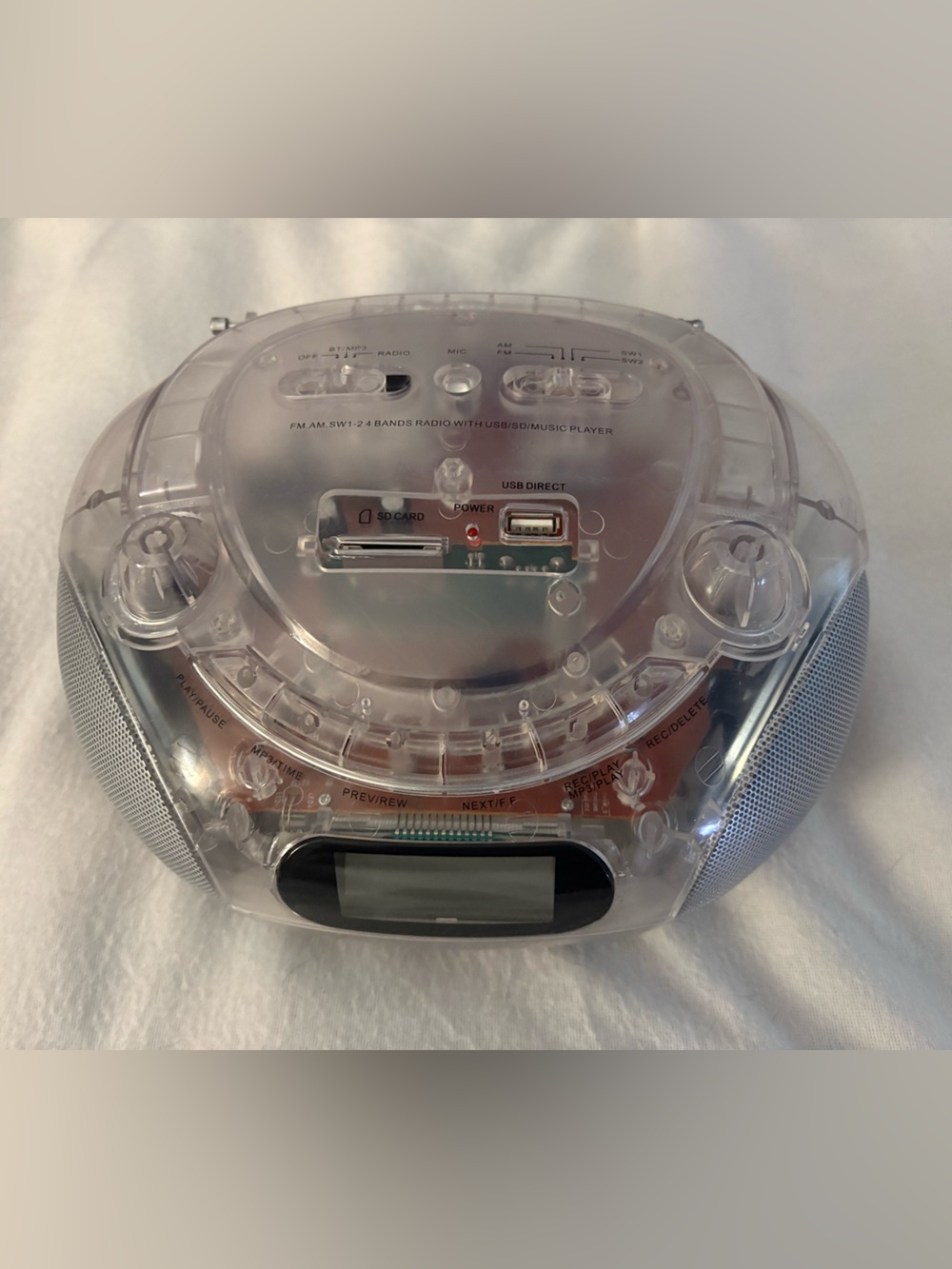 Urban Outfitters Retro Style Clear Boombox Wireless Speaker